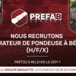 Visuel pour le recrutement d'un opérateur de pondeuse à béton (H/F/X) au sein du Groupe Baguette